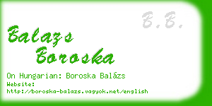 balazs boroska business card